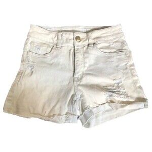 American Eagle Super Stretch White Washed High Rise Shortie Denim Jeans Shorts 0